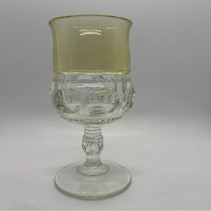 Vintage Tiffin Franciscan Kings Crown Yellow Flash Goblet Wine Glass